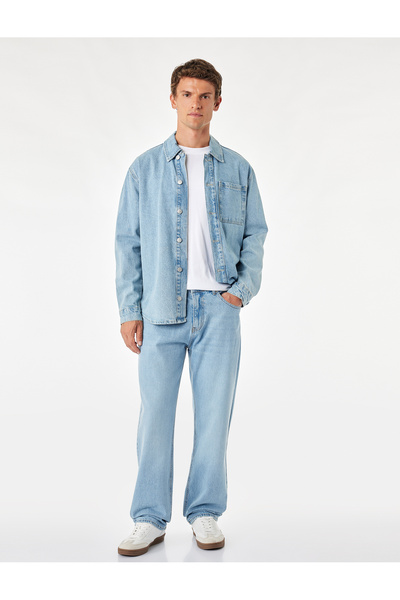 Koton Vintage Straight Fit Jean Pants with Buttoned Pockets