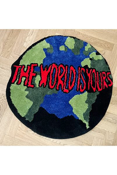 Choice 90X90 CM Earth Round Mat Bathroom Mat Anti-Slip Soft Cushion Pad Bedsi...