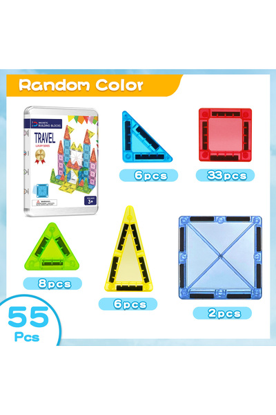 Choice1 55Pcs Large and Small Combination Magnetic Building Toys, Travel-Size...