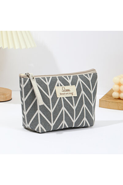 Choice6 gray arrow Japanese and Korean Canvas Makeup Bag Simple and Portable ...
