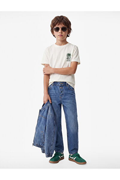 Koton Printed Crew Neck Short Sleeve Cotton T-Shirt