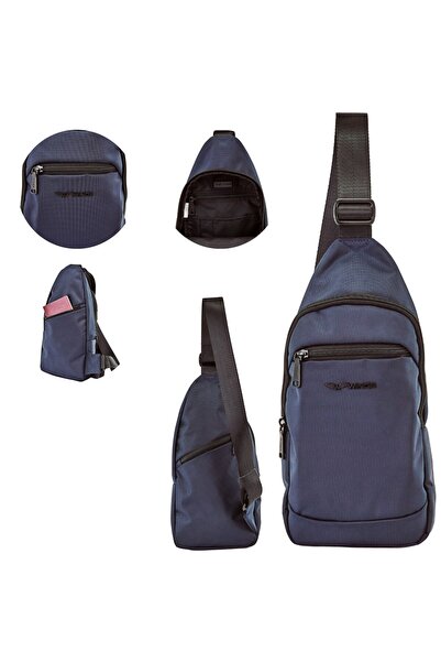 WINGS BRAND Rucsac tip crossbody BRANT WINGS ALBASTRU ÎNCHIS