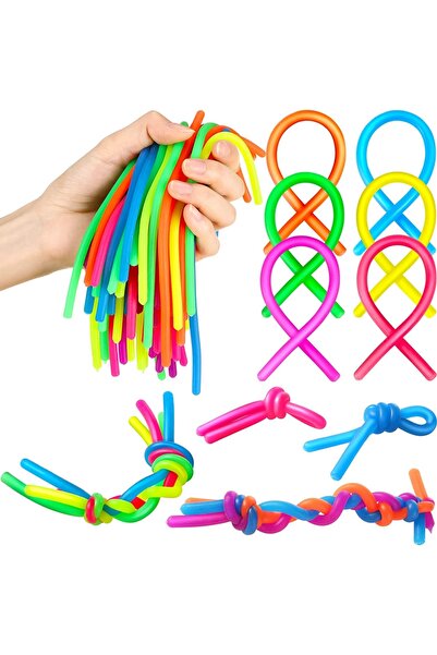 Choice 10pcs Random Colors 10PCS Noodle Pack Stretchy Strings Fidget Toys Sil...