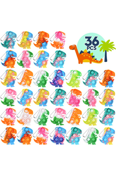 Choice1 36pcs 20/36Pcs Dinosaur Pop Keychain Fidget Toys Kids Birthday Party ...