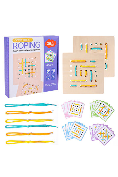 Choice Rope Game Montessori Wooden Threading Activity Puzzles,Early Education...
