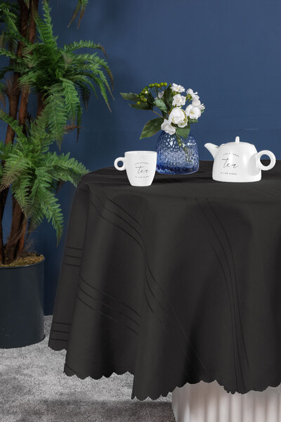 Elart Dream Tablecloth Dertsiz Round (160X160 cm) Black