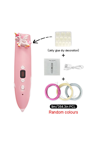 Choice Pink 9M PCL New Unicorn Low-Temperature 3D Printing Pen with 9M PCL Fi...