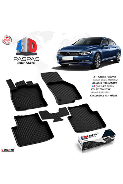 S Dizayn S-Dizayn VW Passat B8 4D Havuzlu Paspas 2015-2019 A+Kalite 4DS-86544