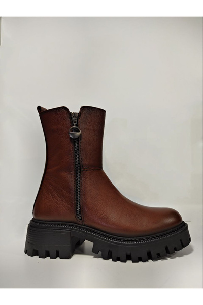 Castle Black Yldz-23782-1 Genuine Leather Women's Boots Brown