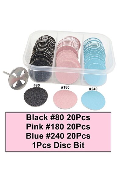 Choice SP60pcssSet 60Pcs Sanding Paper Discs with Metal Nail Drill Bit, Repla...