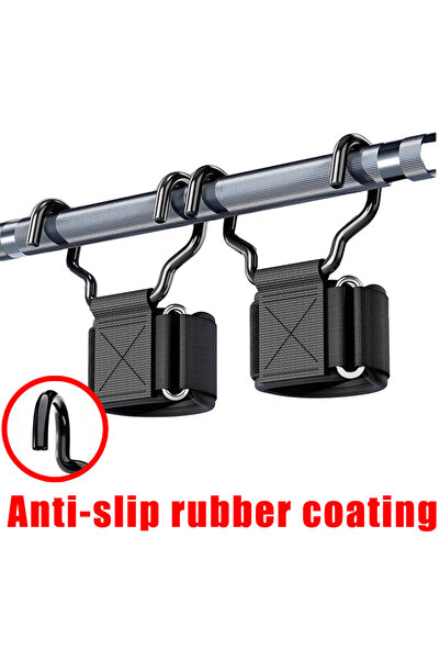 Choice1 Widen 2pcs Widen Weight Lifting Hook Grips Wrist Wraps Non-slip Coati...