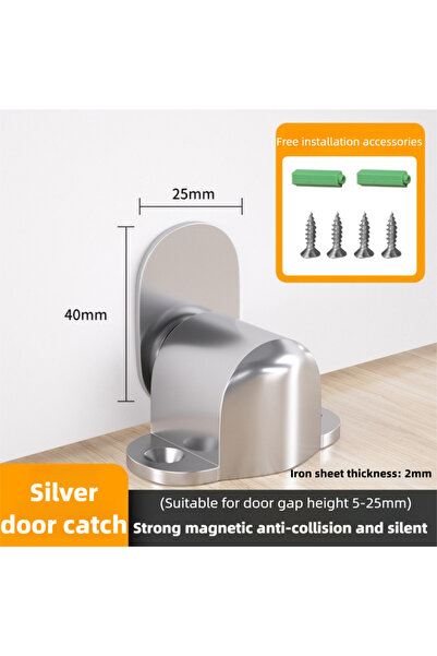 choice2 Silver Stainless Steel Strong Magnetic Door Stopper Suction Gate Supp...