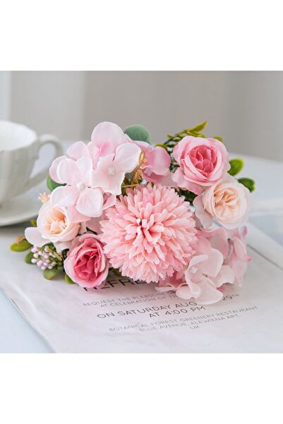 Choice9 1pcs Pink Artificial Rose Chrysanthemum Silk Bouquet Flowers Bridal W...