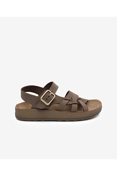 Greyder Kadın Kahverengi Nubuk Hakiki Deri Sandalet 6Y2FS59094