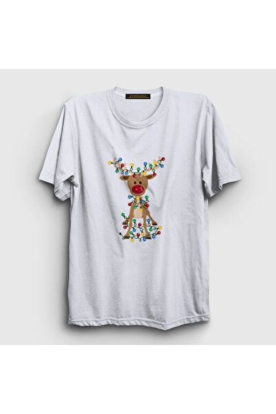 Presmono Unisex White Adorable Reindeer Deer Christmas T-shirt364420tt