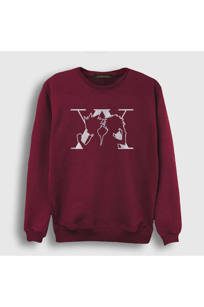 Presmono Unisex Claret Red Killua And Gon Anime Hunter X Hunter Sweatshirt238...