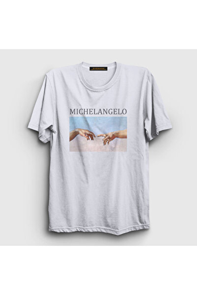 Presmono Unisex White Creation Of Adam Creation Michelangelo T-shirt302888tt