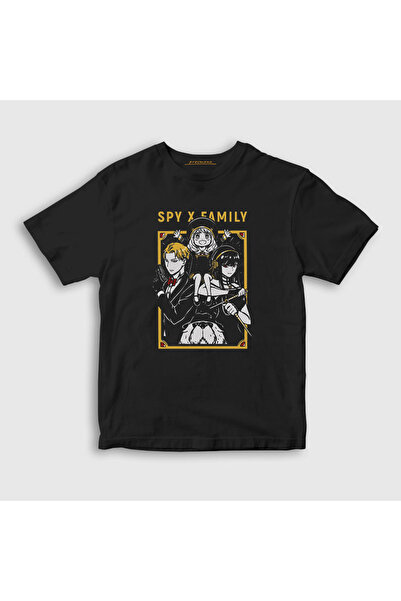 Presmono Unisex dečji crni poster anime Spy X Family T-shirt 318449tt