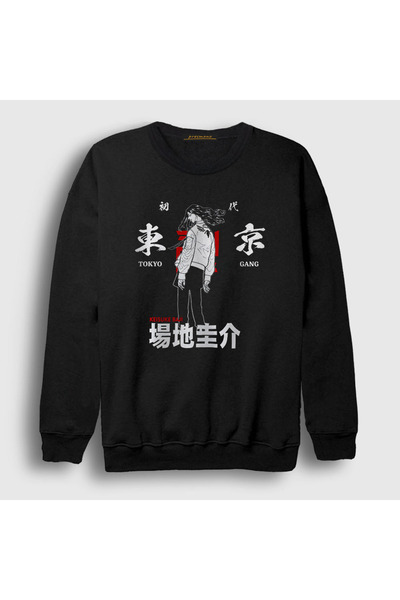 Presmono Unisex crna Baji anime Tokyo Revengers majica 259497tt