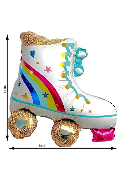 partidolu Retro Disko 80 Ler 90 Lar Partisi Skate Paten Şekilli Folyo Balon 5...