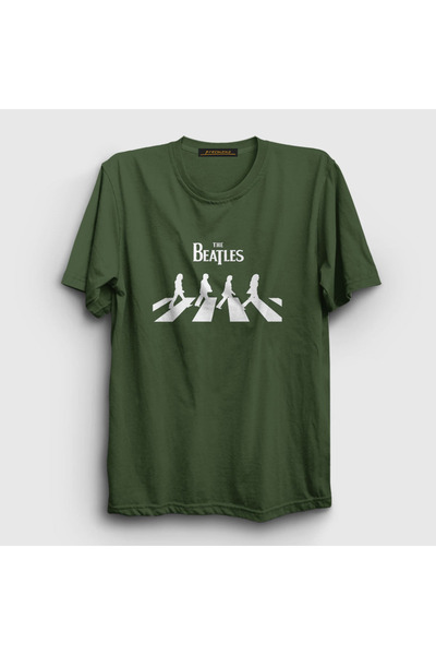 Presmono Unisex Khaki Abbey Road The Beatles T-shirt113739tt