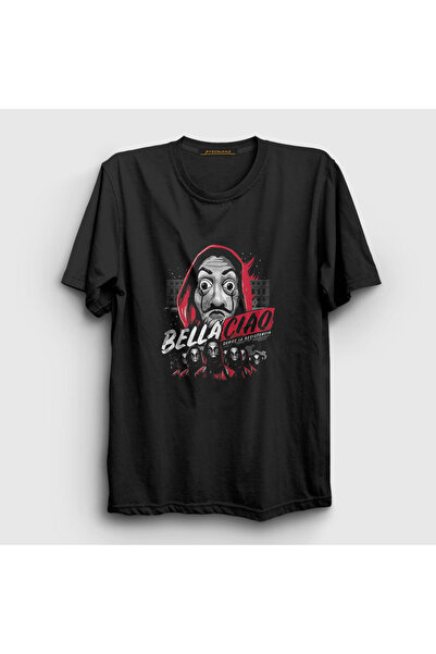 Presmono Unisex crna Bella Ciao La Casa De Papel T-shirt 196453tt