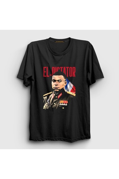 Presmono Unisex Black El Dictator Kylian Mbappe Football T-Shirt 615153Tt