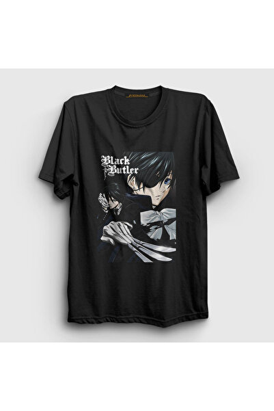 Presmono Unisex Black Poster Anime Kuroshitsuji T-shirt131317tt