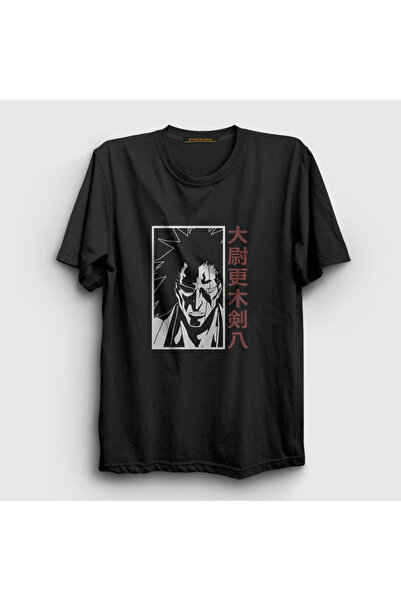 Presmono Unisex Black Kenpachi Anime Bleach T-shirt127740tt