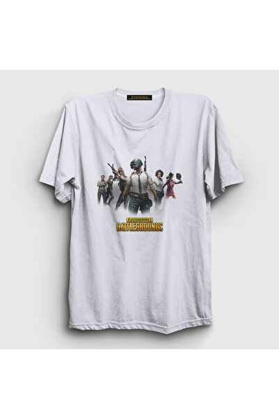 Presmono Unisex beli tim Pubg T-shirt 30590tt