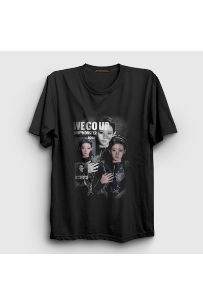 Presmono Unisex Black We Go up Babymonster Baby Monster T-Shirt 610803Tt