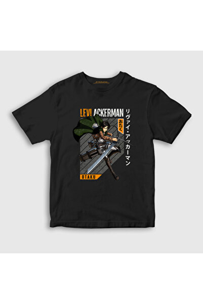 Presmono Unisex Kids Black Levi Fan Anime Attack On Titan T-shirt125683tt