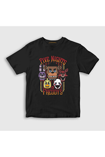 Presmono Unisex Kids Black Faces Fnaf Five Nights at Freddy's T-Shirt 469311Tt