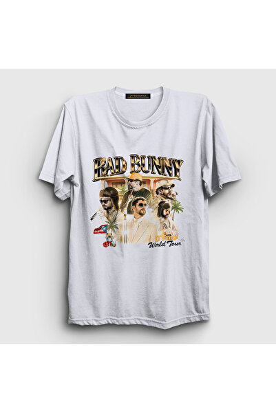 Presmono Unisex White World Tour Dtmf Bad Bunny T-Shirt 605430Tt