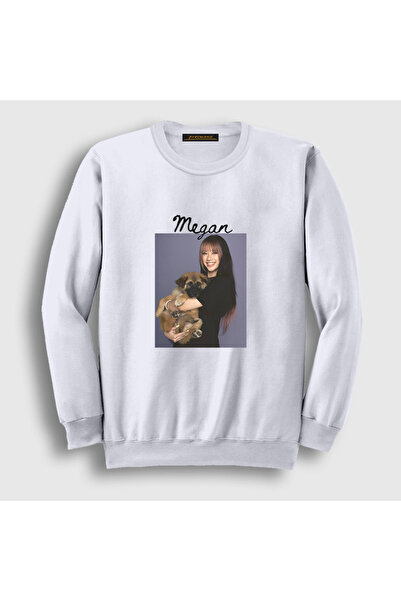 Presmono Unisex White Puppy Dog Megan Katseye Sweatshirt 598821Tt