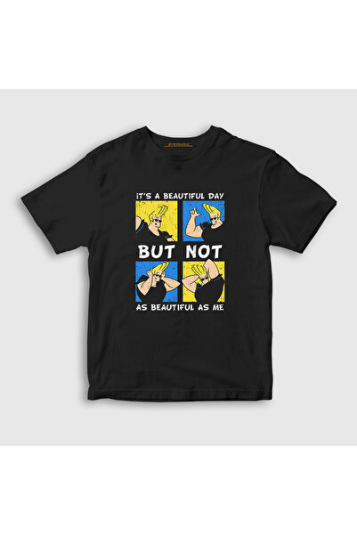 Presmono Unisex Kids Black Beautiful Day Johnny Bravo T-Shirt 558162Tt