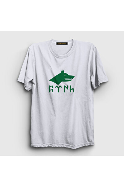 Presmono Unisex White Göktürk Flag with Turkish Writing Wolf Bozkurt T-Shirt ...