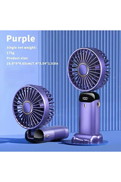 Choice Purple 2026 New Handheld Mini Fan Foldable Neck Hanging Fans 5 Speed U...