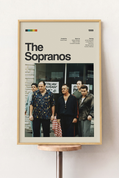 Pena Tablo The Sopranos Ahşap Çerçeveli Retro Dizi Posteri