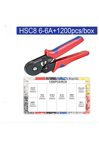 Choice4 HSC8 6-6A 1200PCs HSC8 6-4 6-6 Self-Adjustable Ratchet Ferrule Crimpi...
