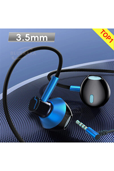 Choice 15D 3.5MM Blue 15D Stereo Bass Headphones Wired Earphones In-Ear 3.5mm...