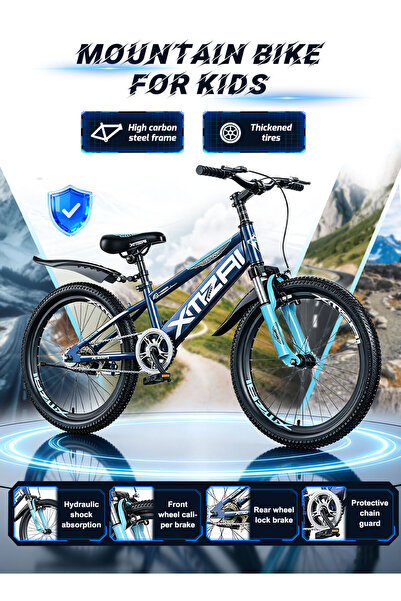 KidLe Kids Bike 18 Inch Mountain Bike, for 6-12 Years Boys and Girls, High Ca...
