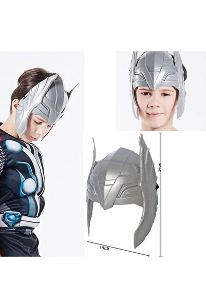 partidolu Halloween Sert Plastik Avenger Thor Maskesi Çocuk Boy 18x24 cm