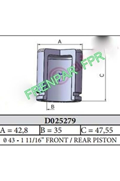 FPR Fren Kaliper Pistonu Ön-Arka Ford, Mazda, Mitsubishi, Nissan, Subaru