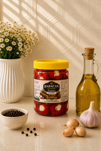 Peynir Dolgulu Kiraz Biber Turşusu 1KG | Gurme Meze Lezzeti