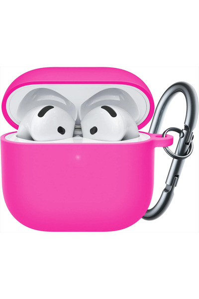 Casey Studios AirPods 4 case, soft silicone, with Keychain with carabiner, wi...