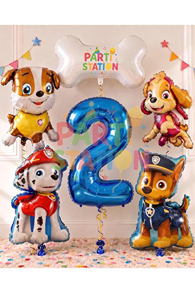 Parti Station Paw Patrol 2 Yaş Balon Set Paw Petrol Marshall Chase Skye Rubbl...