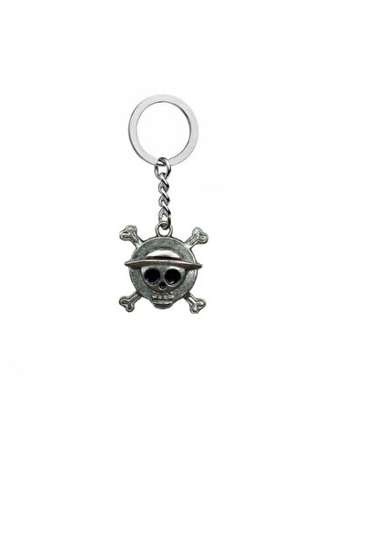 Herşey Nota One Piece Skull Gothic Metal Keychain – Unisex Anime Accessory