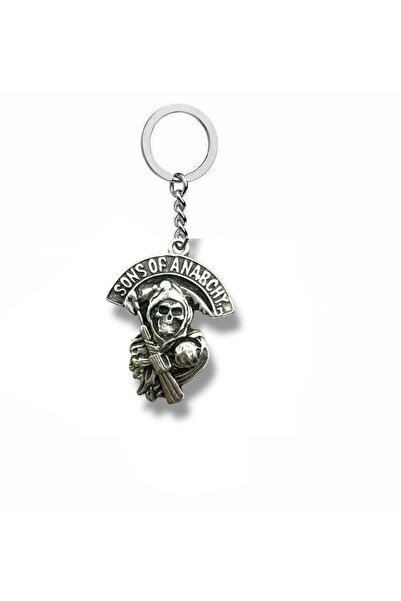 Herşey Nota Sons of Anarchy Reaper Logo Figured Silver Color Metal Keychain –...