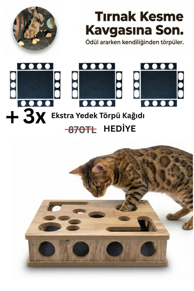 KediKür ™ – Tırnak Törpüleyen Tırmalama ve Oyun Kutusu
